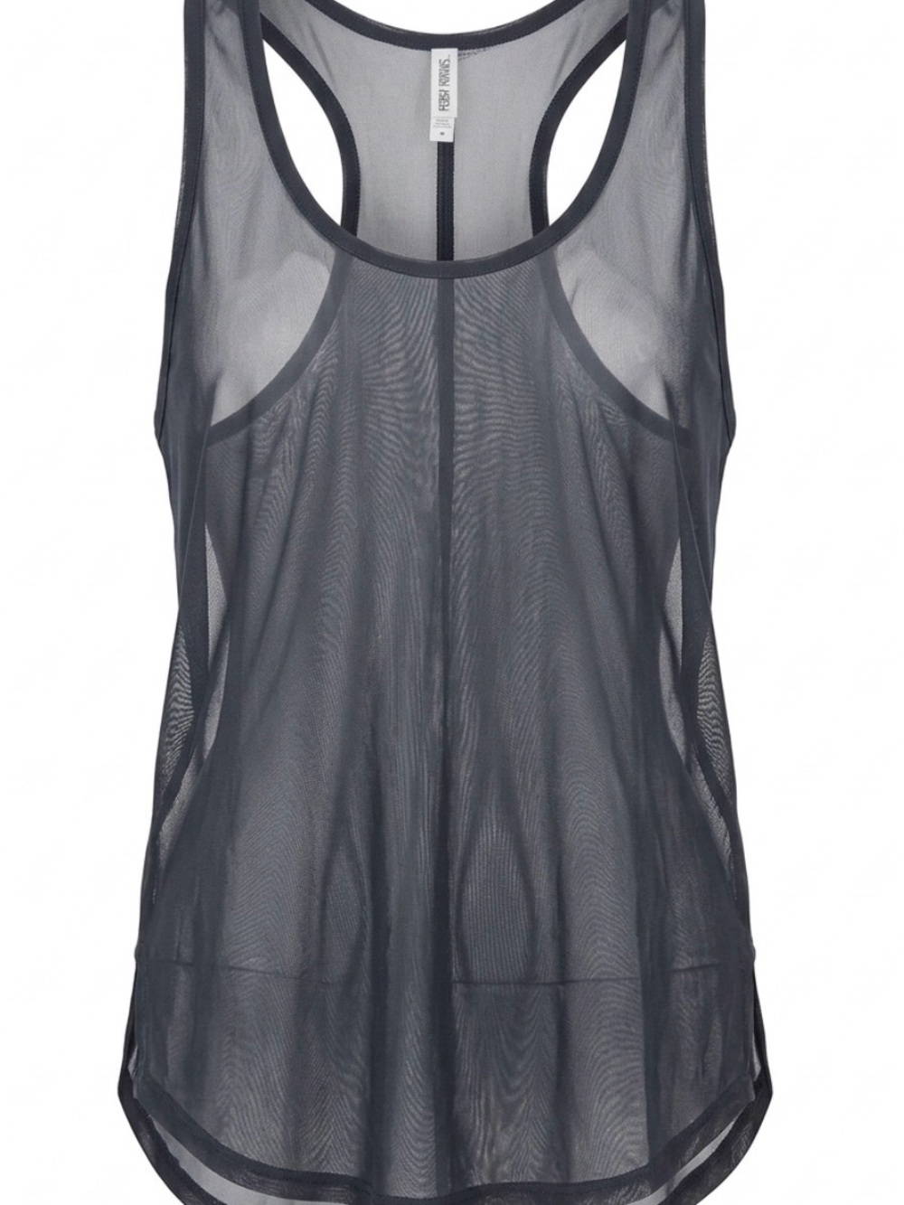 Pebby Forevee Black Sheer Racerback Boyfriend Tank Top